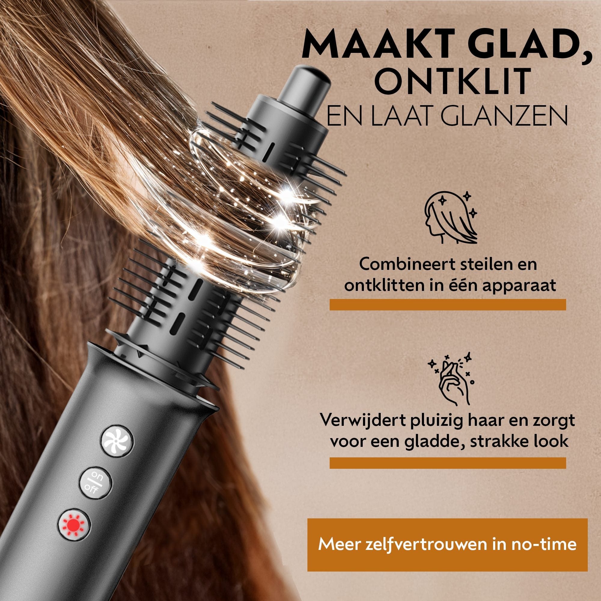 Beste Multistyler 5 in 1 Haarstyler (Fashionchick) maakt haar glad, ontklit en zorgt voor glanzend resultaat snel en stijlvol
