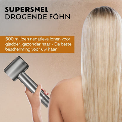 Ionische Fohn met Diffuser of Concentrator - Beste Fohn 2026 (Krullenclub) | Ted Hilley VelvetDry™