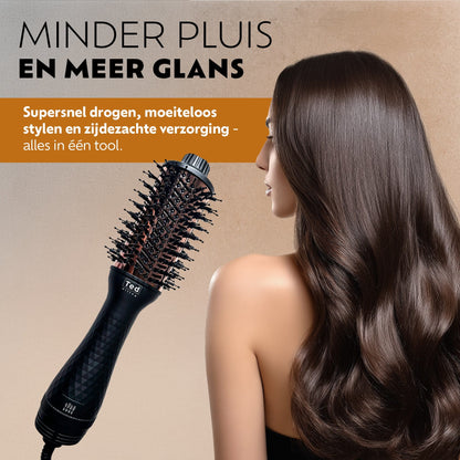 Ted Hilley DuoStyle föhnborstel voor minder pluis en meer glans bij lang haar