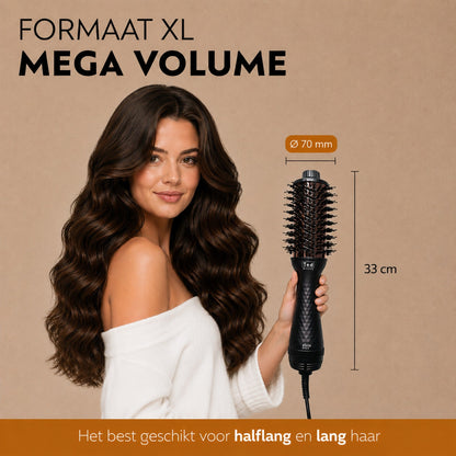 Ted Hilley DuoStyle föhnborstel XL met 70 mm borstelkop en 33 cm lengte, voor halflang en lang haar