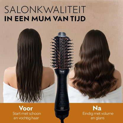DuoStyle Fohnborstel Titanium 2 in 1 - Drogen en Stylen Tegelijk - Airstyler Warmteborstel