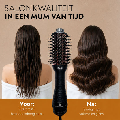 Ted Hilley DuoStyle™ Titanium 2 in 1 Föhnbürste - Trocknen und Stylen gleichzeitig - Warmluftbürste