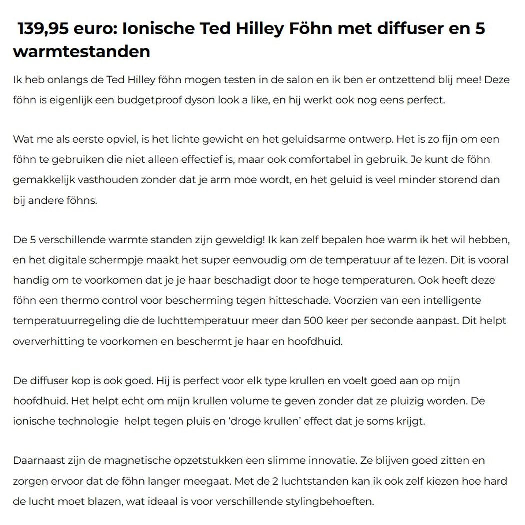 Ted Hilley Ionische Fohn - Beste Fohn 2025 (Krullenclub)