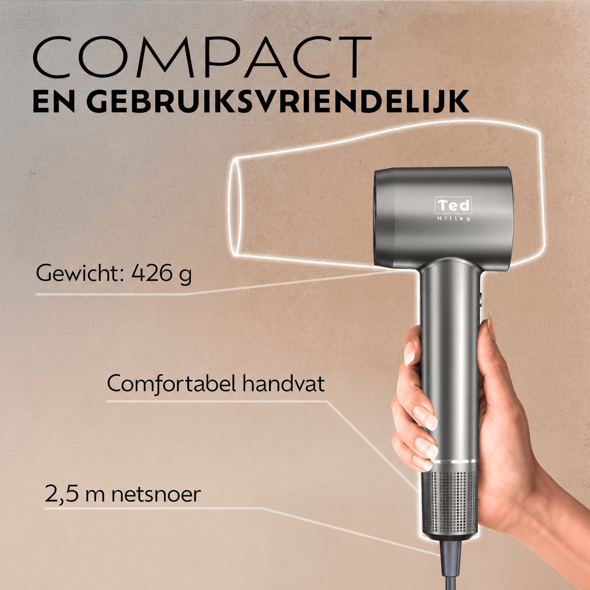 Ted Hilley VelvetDry™ Ionen Föhn mit Diffusor oder Konzentrator – Bester Haartrockner 2026