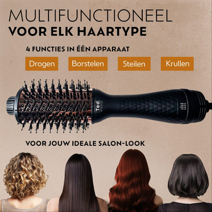 DuoStyle Fohnborstel Titanium 2 in 1 - Drogen en Stylen Tegelijk - Airstyler Warmteborstel